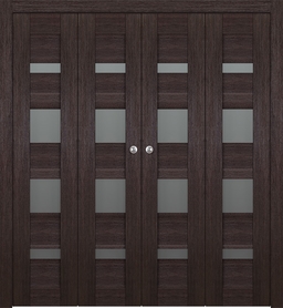 AVON 07-01 VETRO VERALINGA OAK DOUBLE BI-FOLD BELLDINNI MODERN INTERIOR DOOR - 1