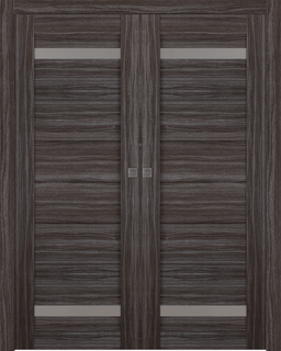 PERLA VETRO GRAY OAK DOUBLE POCKET BELLDINNI MODERN INTERIOR DOOR - 1