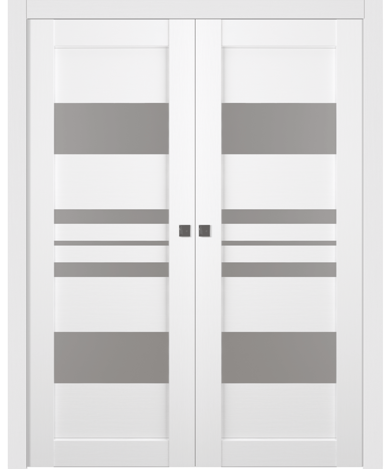 ROMI VETRO BIANCO NOBLE DOUBLE POCKET BELLDINNI MODERN INTERIOR DOOR - 1