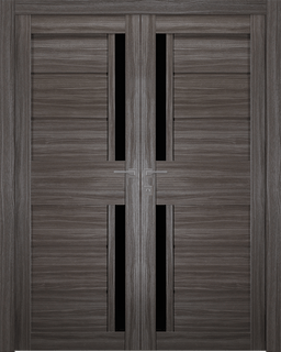 Esta Black Vetro Gray Oak Double Doors Belldinni Modern Interior Door - 1