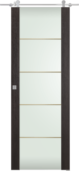 AVON 202 4H GOLD STRIPS VETRO VERALINGA OAK BARN DOORS BELLDINNI MODERN INTERIOR DOOR - 1