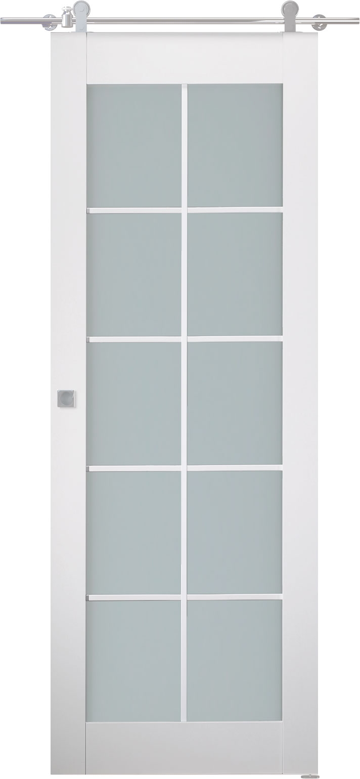 SMART PRO 10 LITE VETRO POLAR WHITE BARN BELLDINNI MODERN INTERIOR DOOR - 1