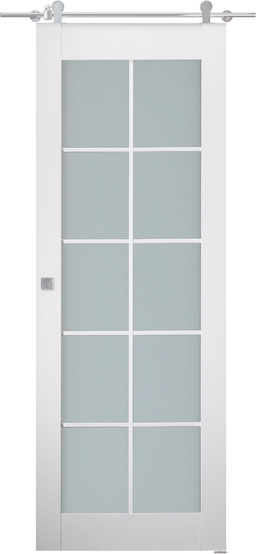 SMART PRO 10 LITE VETRO POLAR WHITE BARN BELLDINNI MODERN INTERIOR DOOR - 1