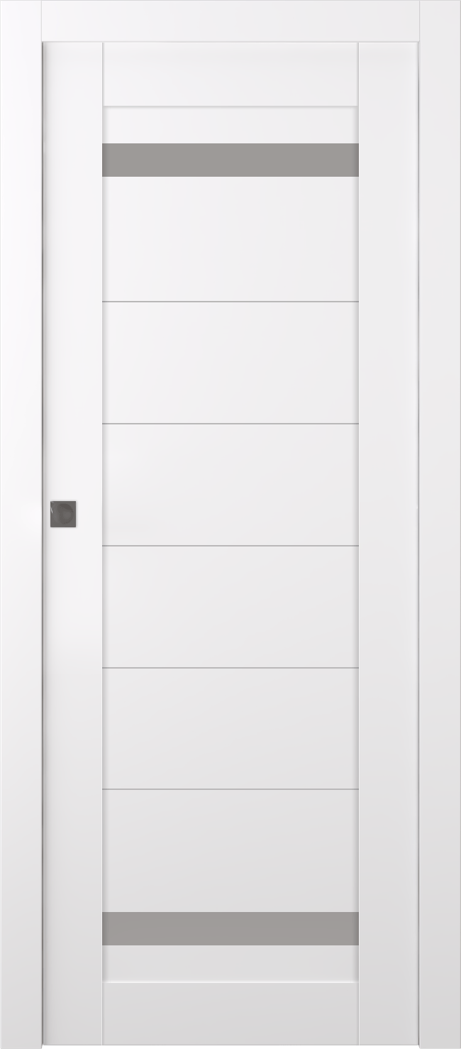 PERLA VETRO SNOW WHITE POCKET BELLDINNI MODERN INTERIOR DOOR - 1