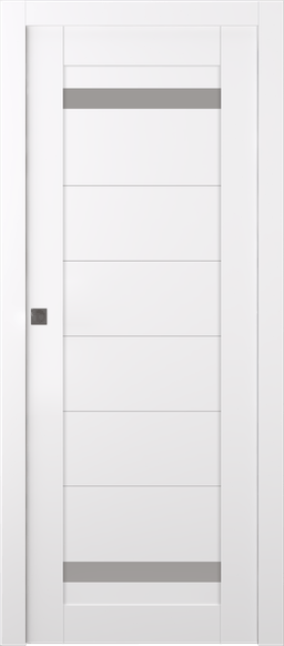 PERLA VETRO SNOW WHITE POCKET BELLDINNI MODERN INTERIOR DOOR - 1