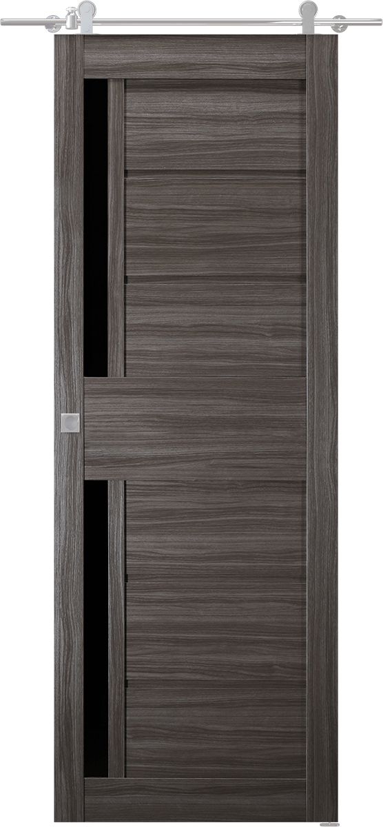 Esta Black Vetro Gray Oak Barn Belldinni Modern Interior Door - 1