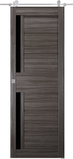 Esta Black Vetro Gray Oak Barn Belldinni Modern Interior Door - 1