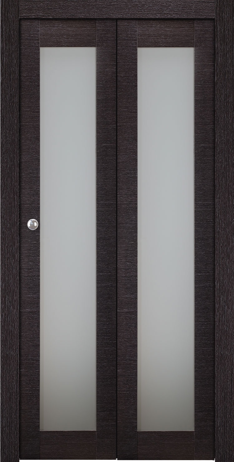 AVANTI 207 VETRO BLACK APRICOT BI-FOLD BELLDINNI MODERN INTERIOR DOOR - 1