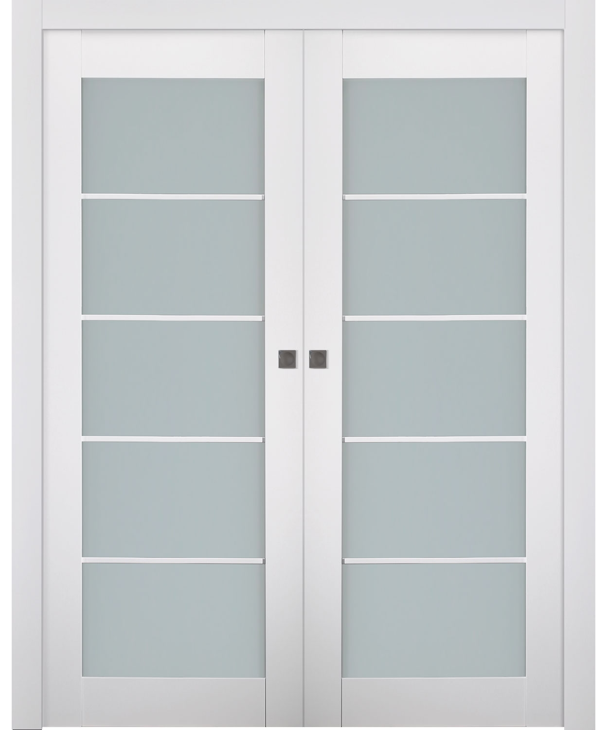 SMART PRO 5 LITE VETRO POLAR WHITE DOUBLE POCKET BELLDINNI MODERN INTERIOR DOOR - 1