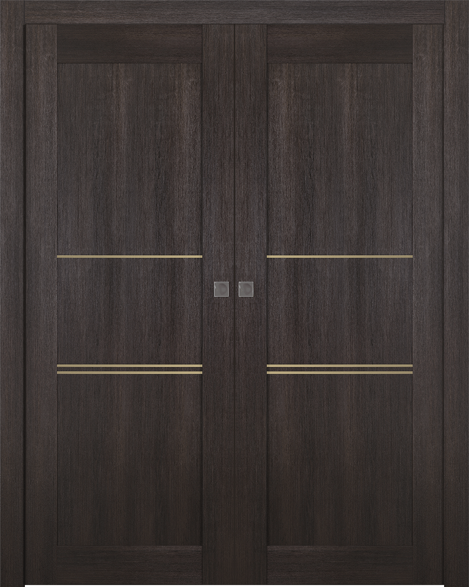 AVON 07 3H GOLD VERALINGA OAK DOUBLE POCKET BELLDINNI MODERN INTERIOR DOOR - 1