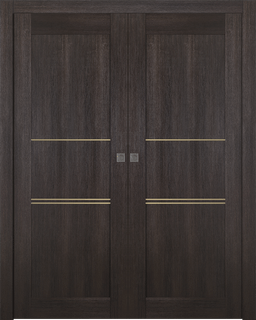 AVON 07 3H GOLD VERALINGA OAK DOUBLE POCKET BELLDINNI MODERN INTERIOR DOOR - 1