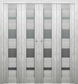 AVON 07-01 VETRO RIBEIRA ASH DOUBLE BI-FOLD BELLDINNI MODERN INTERIOR DOOR - 1