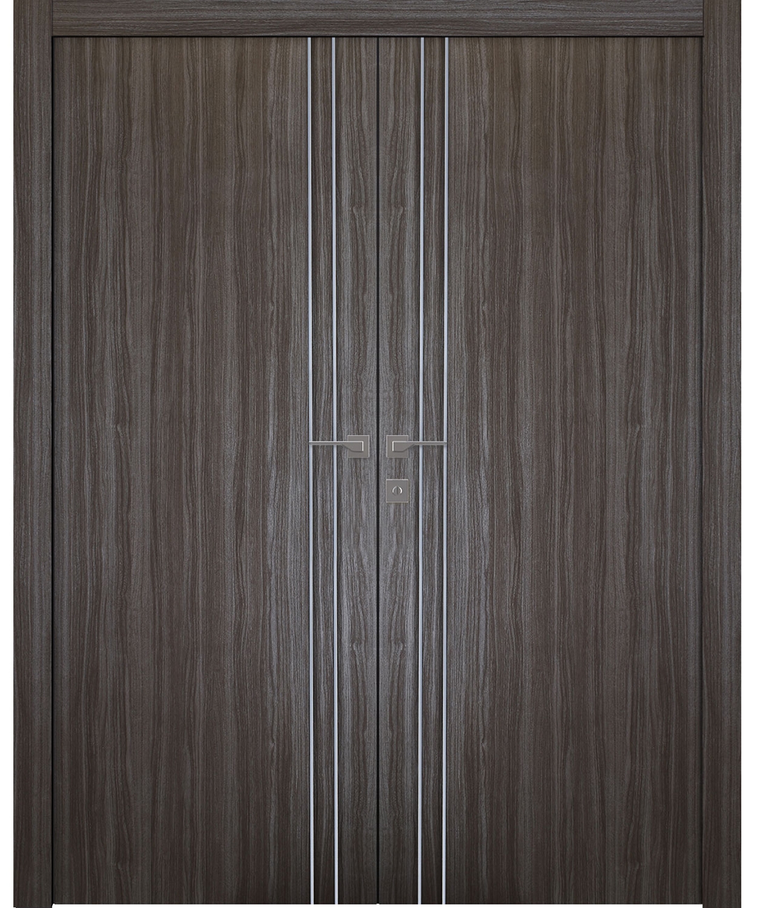 PALLADIO 2U GRAY OAK DOUBLE POCKET BELLDINNI MODERN INTERIOR DOOR - 1