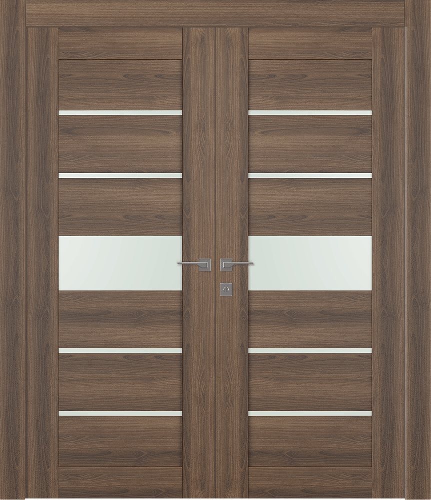 AVON 07-06 VETRO PECAN NUTWOOD DOUBLE DOORS BELLDINNI MODERN INTERIOR DOOR - 1