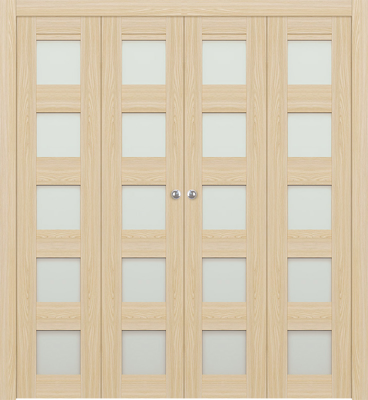 AVON 07-07 VETRO LOIRE ASH DOUBLE BI-FOLD DOORS BELLDINNI MODERN INTERIOR DOOR - 1