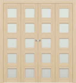 AVON 07-07 VETRO LOIRE ASH DOUBLE BI-FOLD DOORS BELLDINNI MODERN INTERIOR DOOR - 1