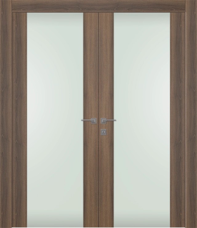 AVON 202 VETRO PECAN NUTWOOD CLOSET DOORS BELLDINNI MODERN INTERIOR DOOR - 1