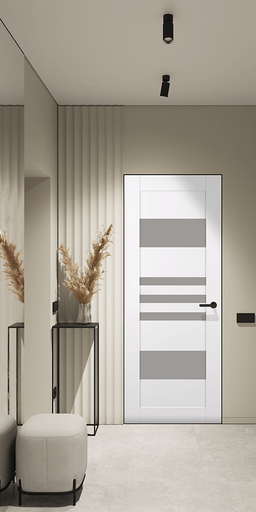 LETI VETRO SNOW WHITE INVISIBLE METAL FRAME BELLDINNI MODERN INTERIOR DOOR - 2