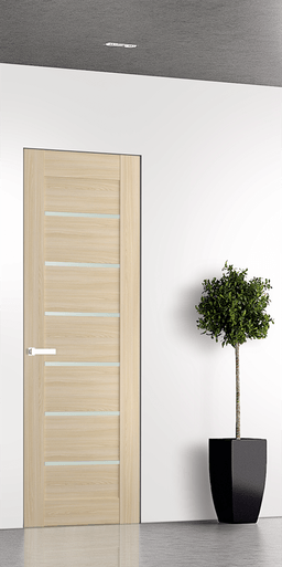 AVON 07-02 VETRO LOIRE ASH DOUBLE INVISIBLE METAL FRAME BELLDINNI MODERN INTERIOR DOOR - 1