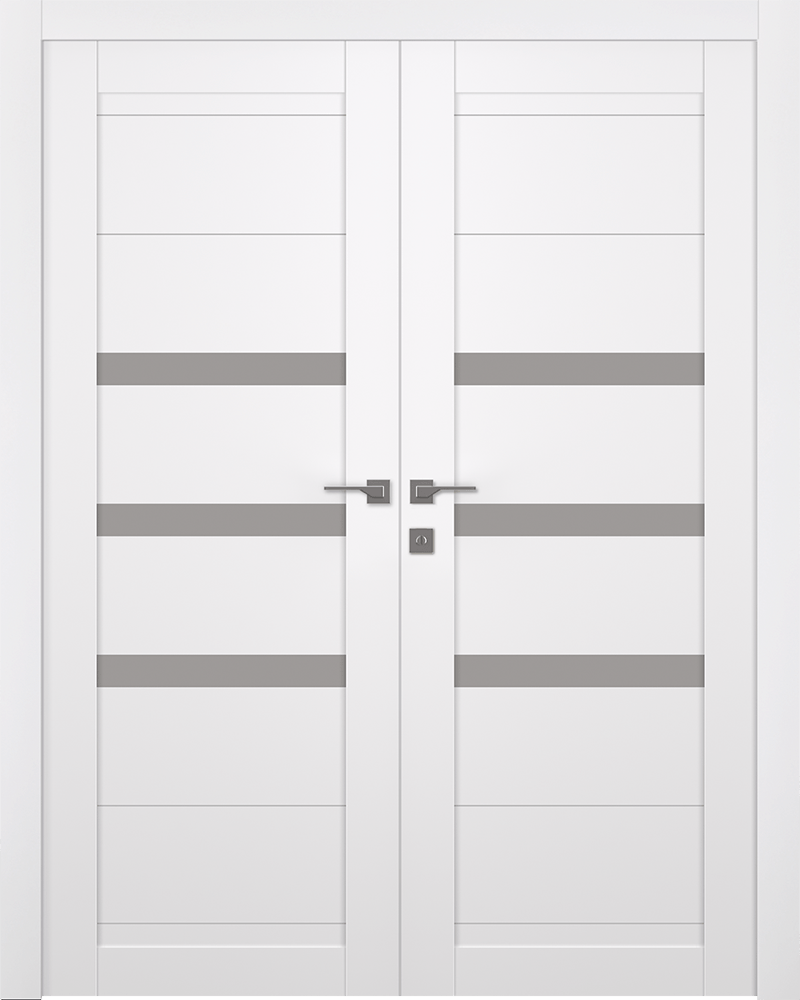 DORA VETRO SNOW WHITE DOUBLE BELLDINNI MODERN INTERIOR DOOR - 1