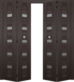 AVON 07-04 VETRO VERALINGA OAK DOUBLE BI-FOLD BELLDINNI MODERN INTERIOR DOOR - 1