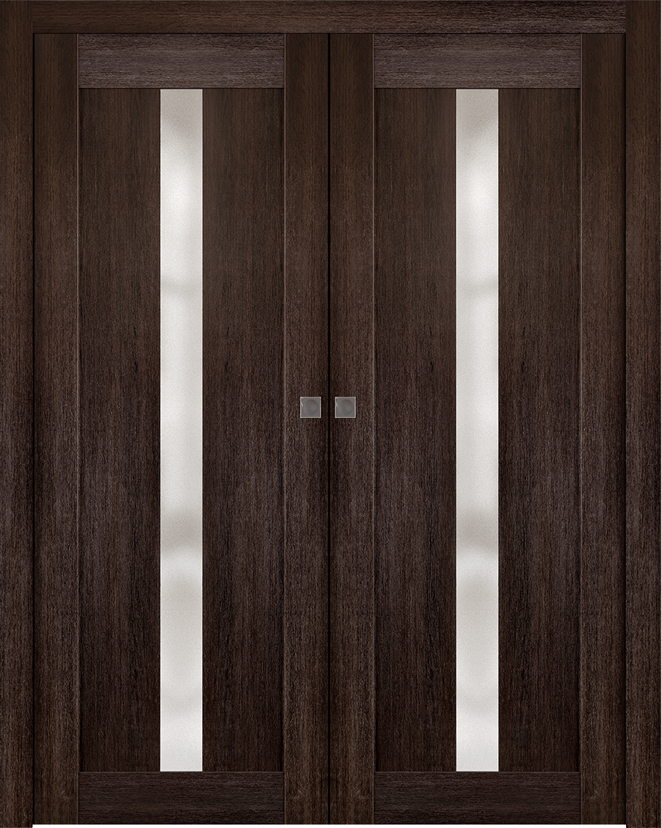 AVON 101 VETRO VERALINGA OAK DOUBLE POCKET BELLDINNI MODERN INTERIOR DOOR - 1