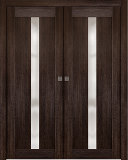 AVON 101 VETRO VERALINGA OAK DOUBLE POCKET BELLDINNI MODERN INTERIOR DOOR - 1
