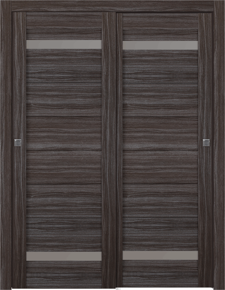 PERLA VETRO GRAY OAK BYPASS BELLDINNI MODERN INTERIOR DOOR - 1