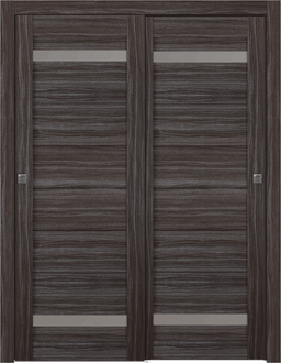 PERLA VETRO GRAY OAK BYPASS BELLDINNI MODERN INTERIOR DOOR - 1