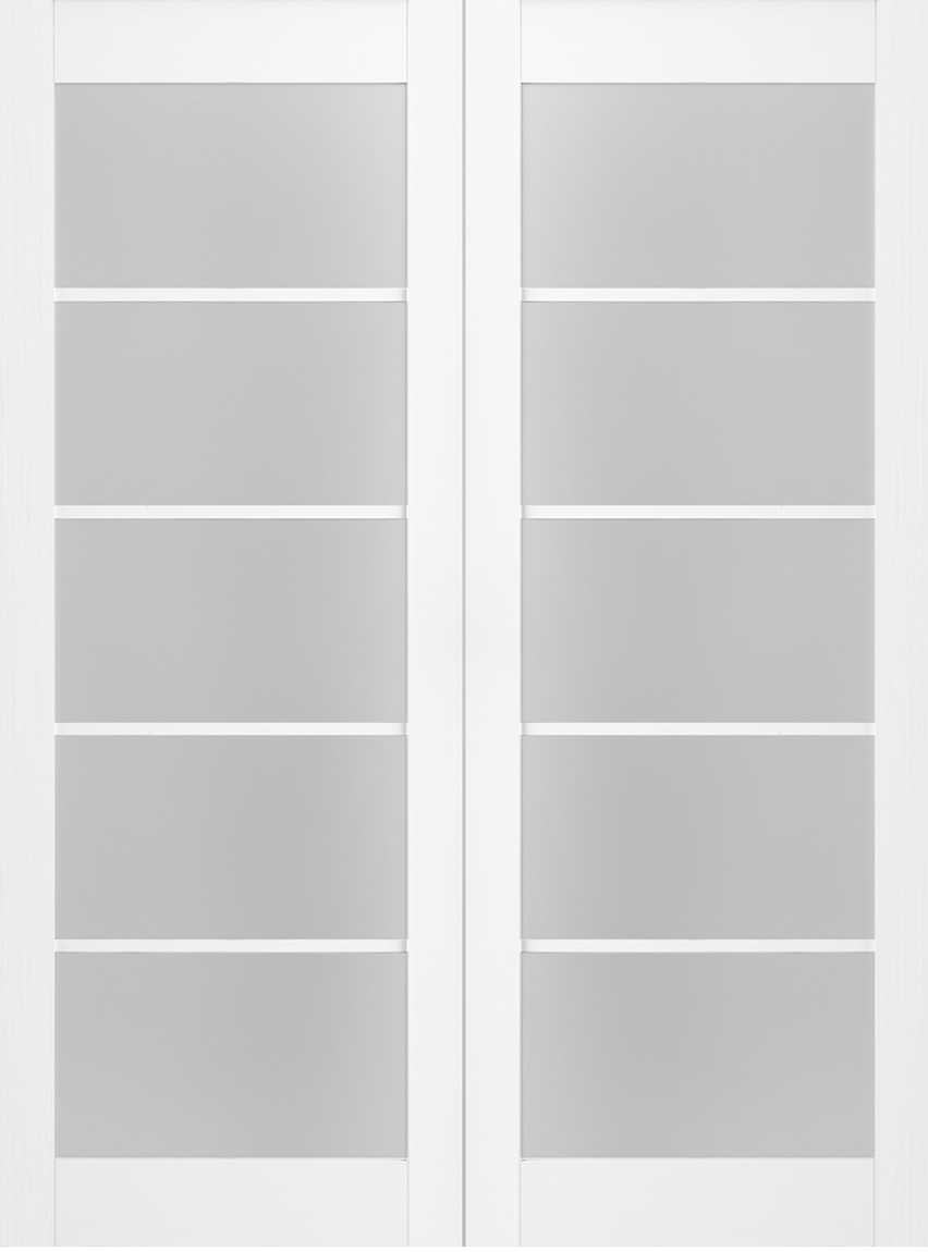 PALLADIO 5 LITE VETRO BIANCO NOBLE DOUBLE BARN BELLDINNI MODERN INTERIOR DOOR - 2