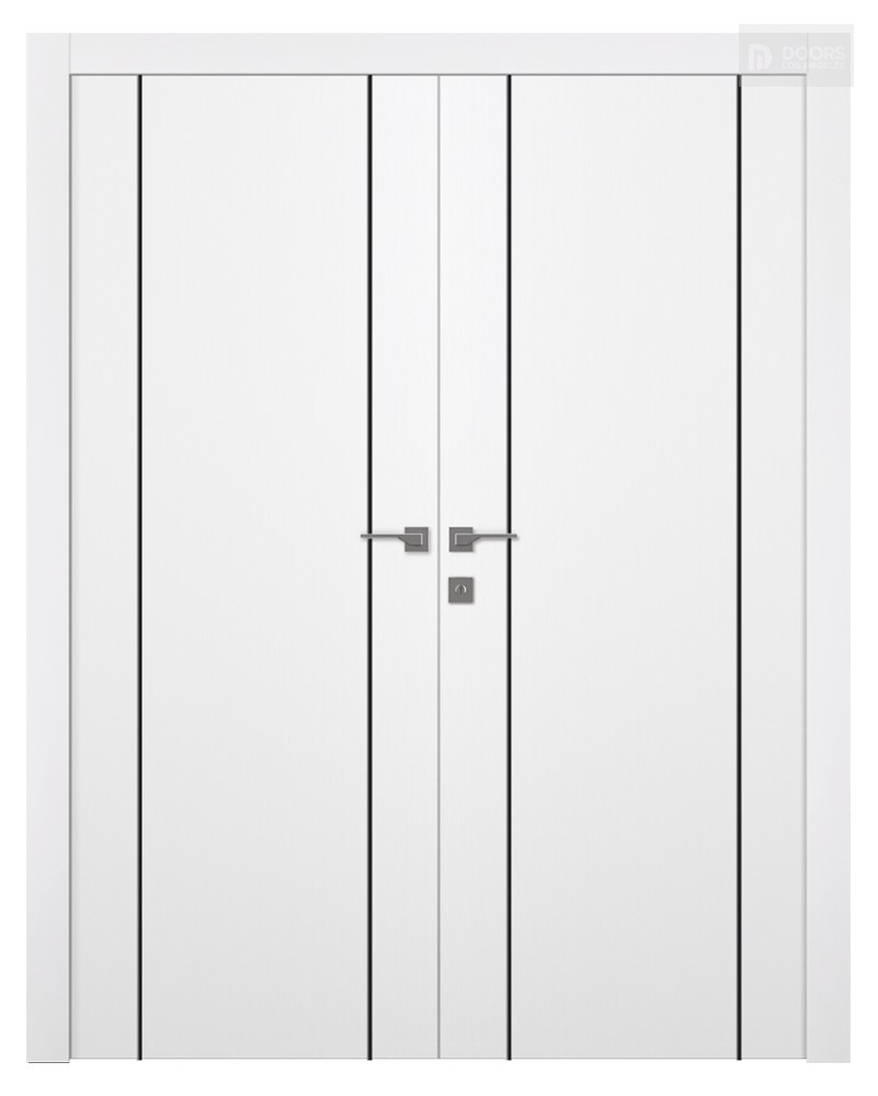 OPTIMA 2U BLACK SNOW WHITE DOUBLE DOORS BELLDINNI MODERN INTERIOR DOOR - 1