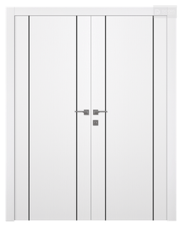 OPTIMA 2U BLACK SNOW WHITE DOUBLE DOORS BELLDINNI MODERN INTERIOR DOOR - 1