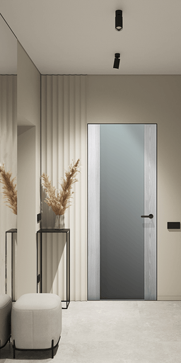 AVON 202 VETRO RIBEIRA ASH DOUBLE INVISIBLE METAL FRAME BELLDINNI MODERN INTERIOR DOOR - 2