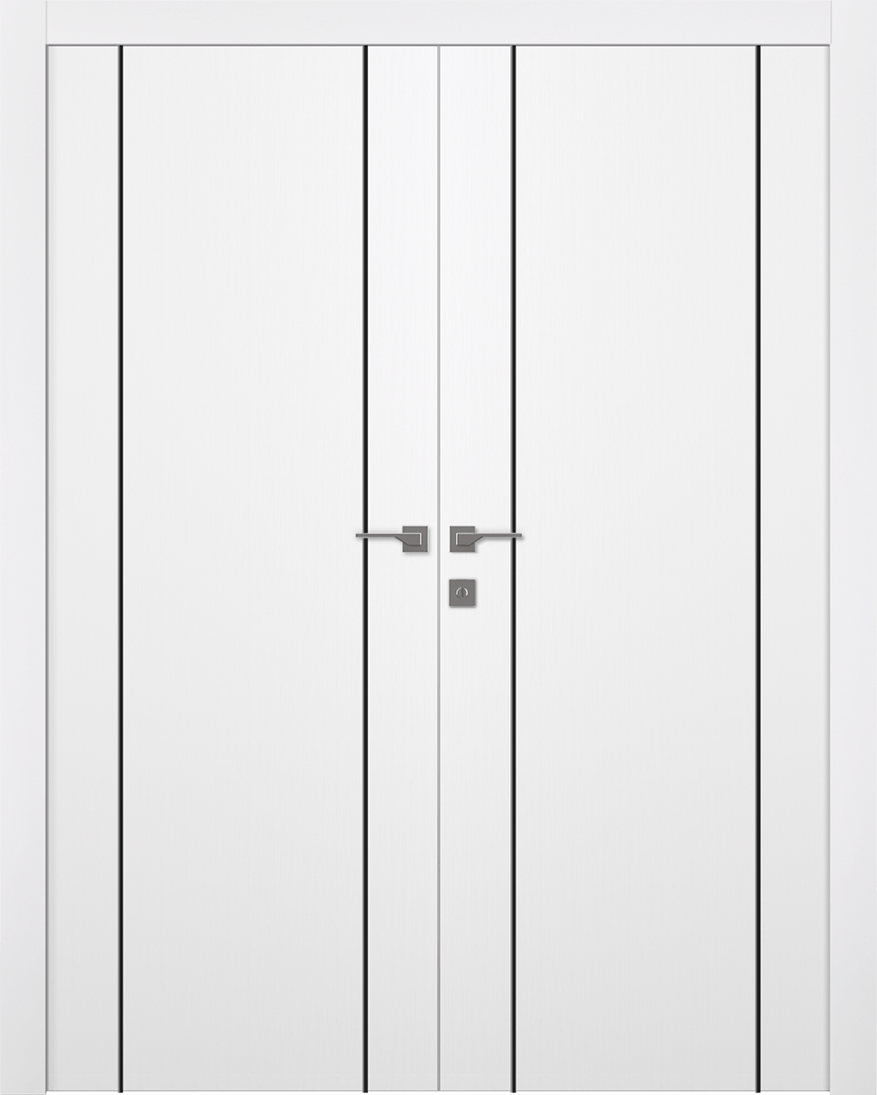 SMART PRO 2U BLACK POLAR WHITE DOUBLE DOORS BELLDINNI MODERN INTERIOR DOOR - 1