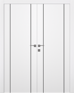 SMART PRO 2U BLACK POLAR WHITE DOUBLE DOORS BELLDINNI MODERN INTERIOR DOOR - 1