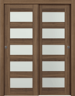 AVON 07-07 VETRO PECAN NUTWOOD BYPASS DOORS BELLDINNI MODERN INTERIOR DOOR - 1