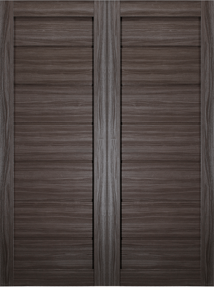 ALDA GRAY OAK DOUBLE BARN BELLDINNI MODERN INTERIOR DOOR - 2