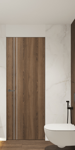 OPTIMA 2V PECAN NUTWOOD INVISIBLE METAL FRAME BELLDINNI MODERN INTERIOR DOOR - 2