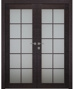 AVANTI 10 LITE VETRO BLACK APRICOT DOUBLE BELLDINNI MODERN INTERIOR DOOR - 1