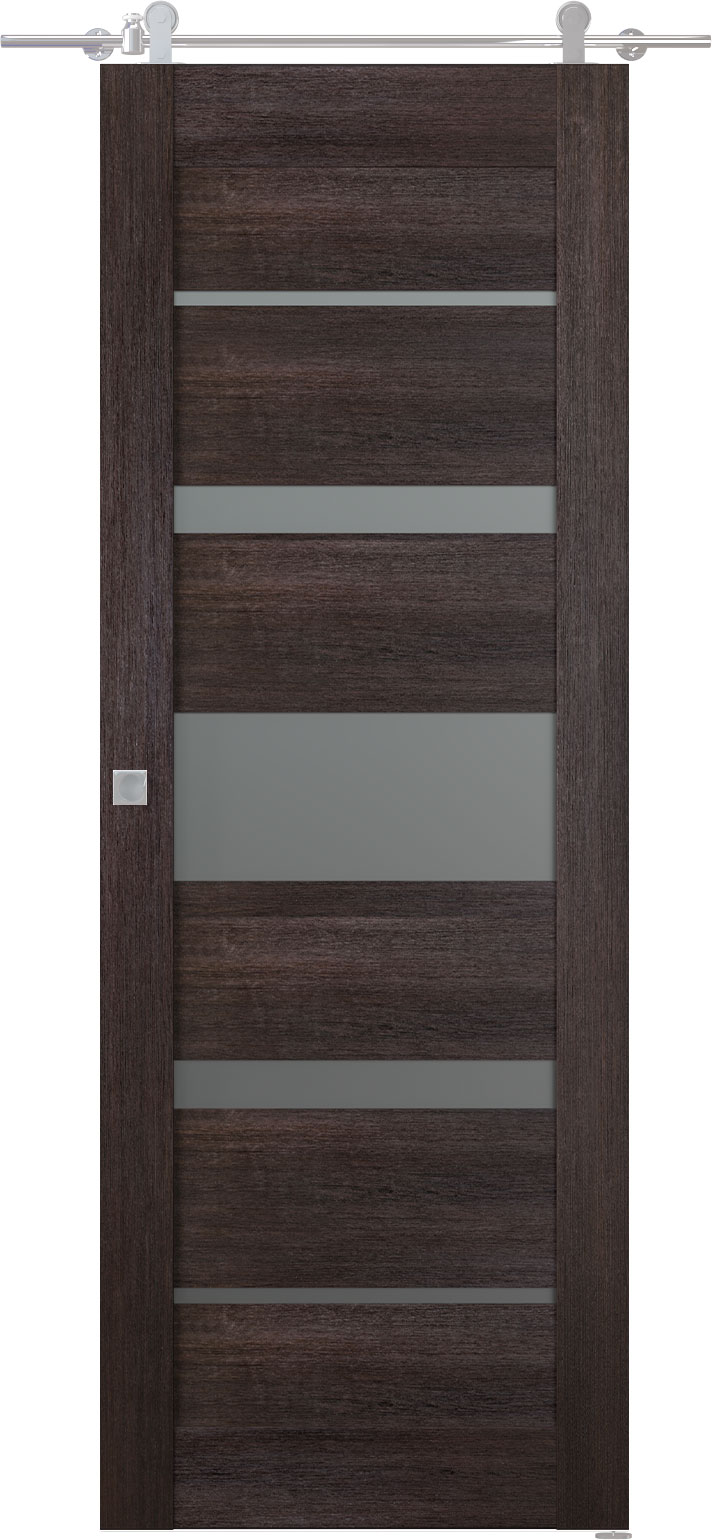 AVON 07-03 VETRO VERALINGA OAK DOUBLE BARN BELLDINNI MODERN INTERIOR DOOR - 1
