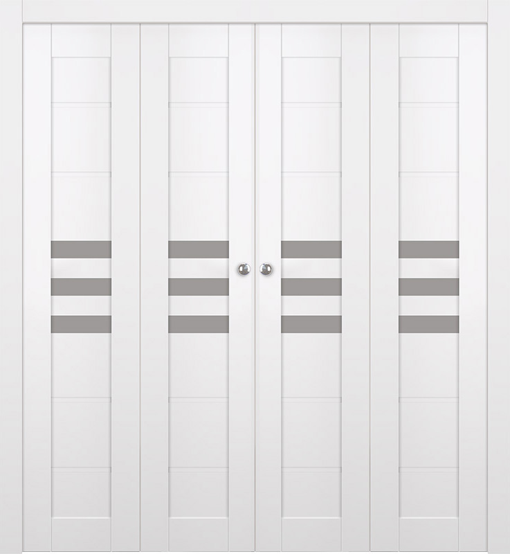 DOME VETRO SNOW WHITE DOUBLE BI-FOLD BELLDINNI MODERN INTERIOR DOOR - 1