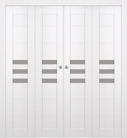 DOME VETRO SNOW WHITE DOUBLE BI-FOLD BELLDINNI MODERN INTERIOR DOOR - 1
