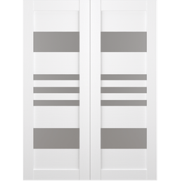 LETI VETRO BIANCO NOBLE BYPASS BELLDINNI MODERN INTERIOR DOOR - 3