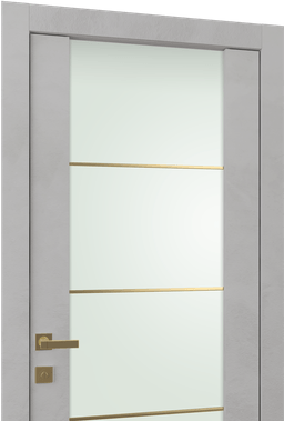 AVON 202 4H GOLD STRIPS VETRO LIGHT URBAN INVISIBLE METAL FRAME BELLDINNI MODERN INTERIOR DOOR - 2