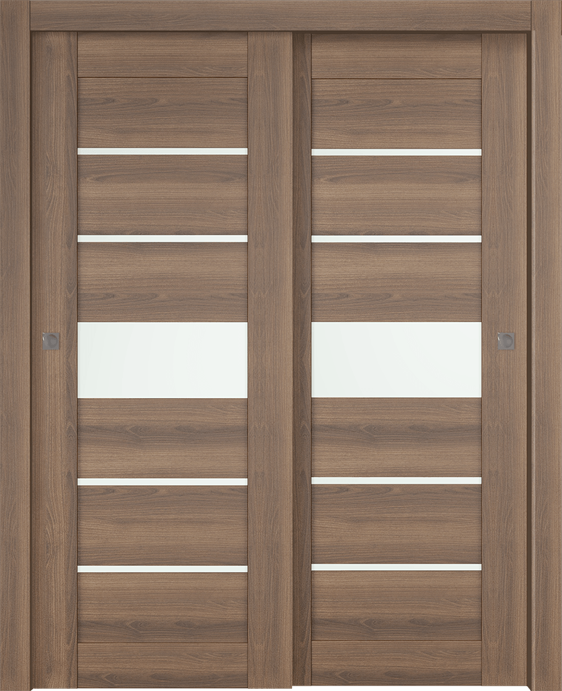 AVON 07-06 VETRO PECAN NUTWOOD BYPASS DOORS BELLDINNI MODERN INTERIOR DOOR - 1