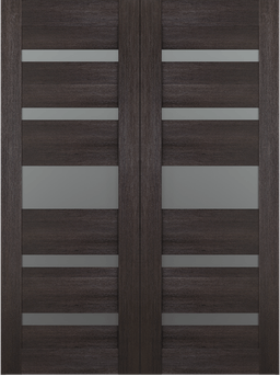 AVON 07-05 VETRO VERALINGA OAK DOUBLE BARN BELLDINNI MODERN INTERIOR DOOR - 2