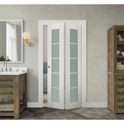 SMART PRO 5 LITE VETRO POLAR WHITE BI-FOLD BELLDINNI MODERN INTERIOR DOOR - 2