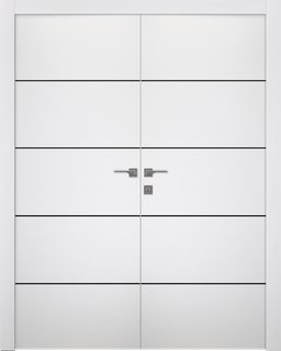 OPTIMA 4H BLACK SNOW WHITE DOUBLE DOORS BELLDINNI MODERN INTERIOR DOOR - 1