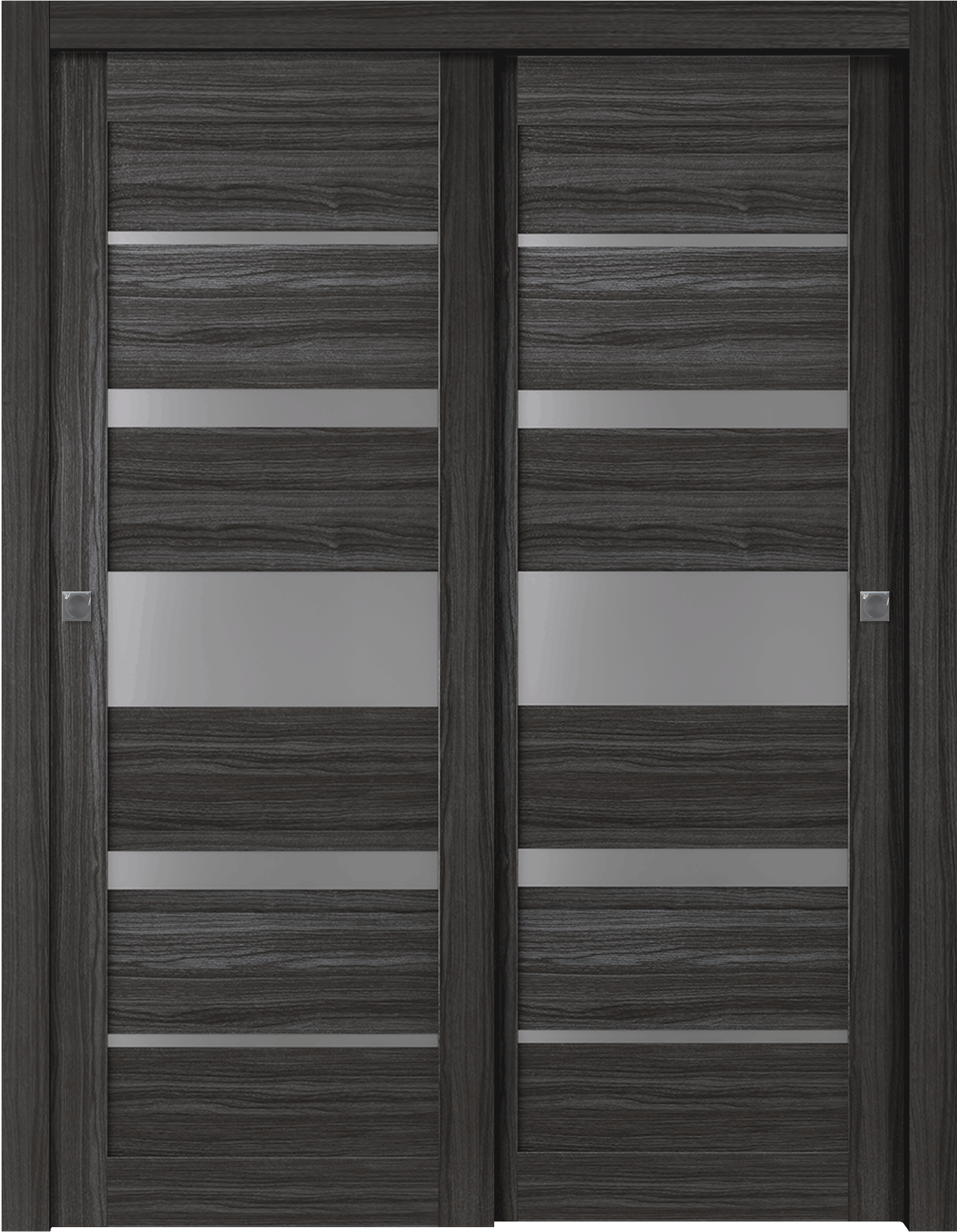 KINA VETRO GRAY OAK BYPASS DOORS BELLDINNI MODERN INTERIOR DOOR - 1