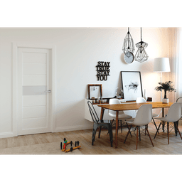 EDNA VETRO BIANCO NOBLE BYPASS BELLDINNI MODERN INTERIOR DOOR - 2